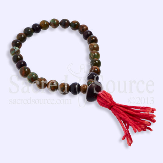 Green Opal Rosewood Wrist Mala