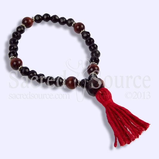 Black Obsidian Red Tiger Eye Wrist Mala