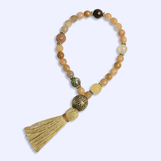 Peach Moonstone Wrist Mala