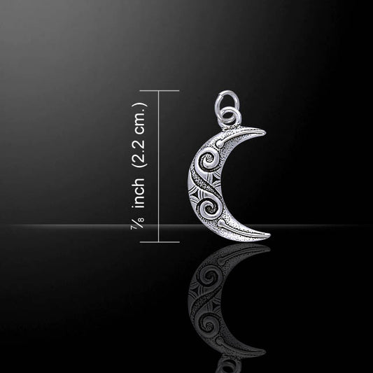 Spiral Crescent Moon Charm