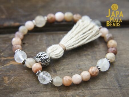 Peach Moonstone Wrist Mala