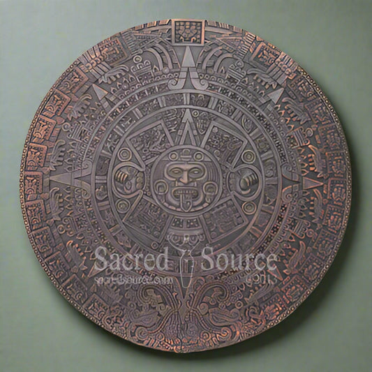 Aztec Maya Sun Stone Calendar Plaque