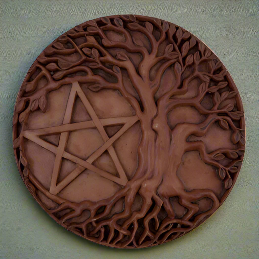 Pentacle Tree Altar Tile plaque Mickie Mueller