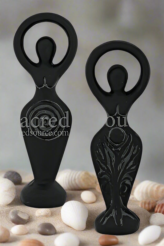 Black Spiral Goddess mini statue Abby Willowroot