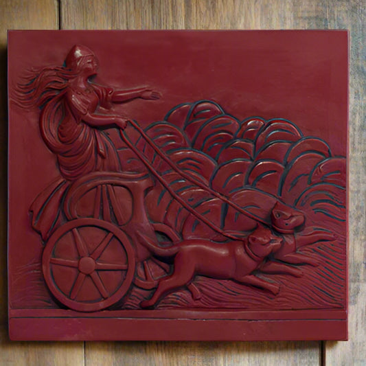 Freya Norse Goddess Chariot Cats plaque