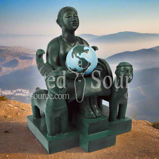 Gaia Blessing Earth Goddess globe statue