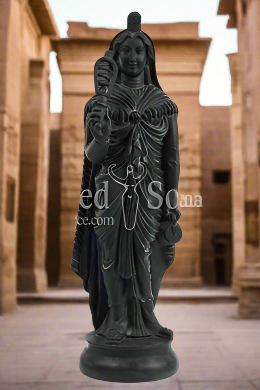 Greek Isis Egyptian Goddess sistrum statue