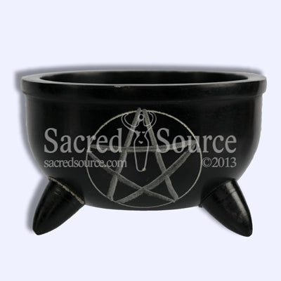 Soapstone Carved Pentacle Burner 4 inch.