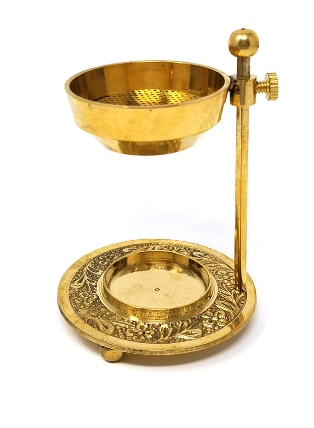 Brass Resin Burner 4.5"H ( Burn Resin without charcoal)