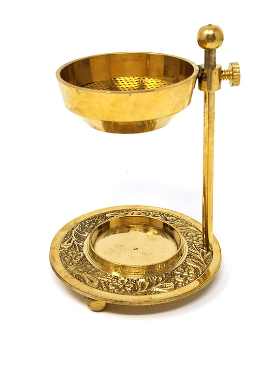 Brass Resin Burner 4.5"H ( Burn Resin without charcoal)