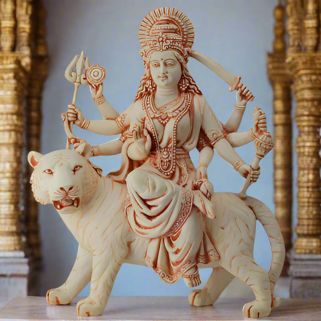 Durga Vaishno Devi Hindu Goddess Tiger statue