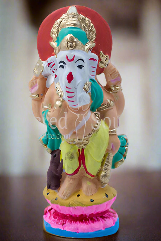 Ganesh Hindu Good Luck God mini statue Ganges river clay