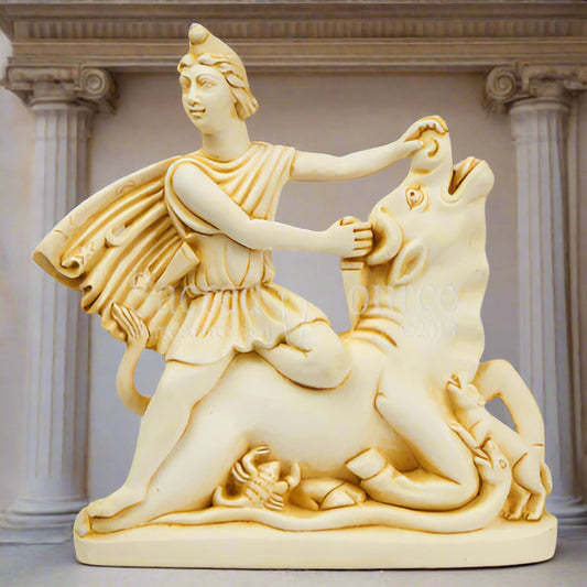 Mithras Greek Roman Rebirth God Taurus bull statue