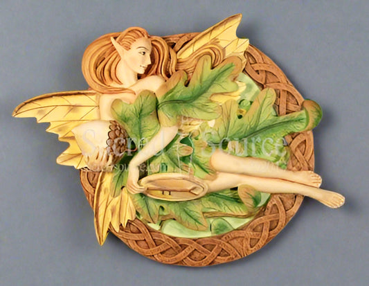 Oak Tree Fairy handpainted numbered plaque Mickie Mueller