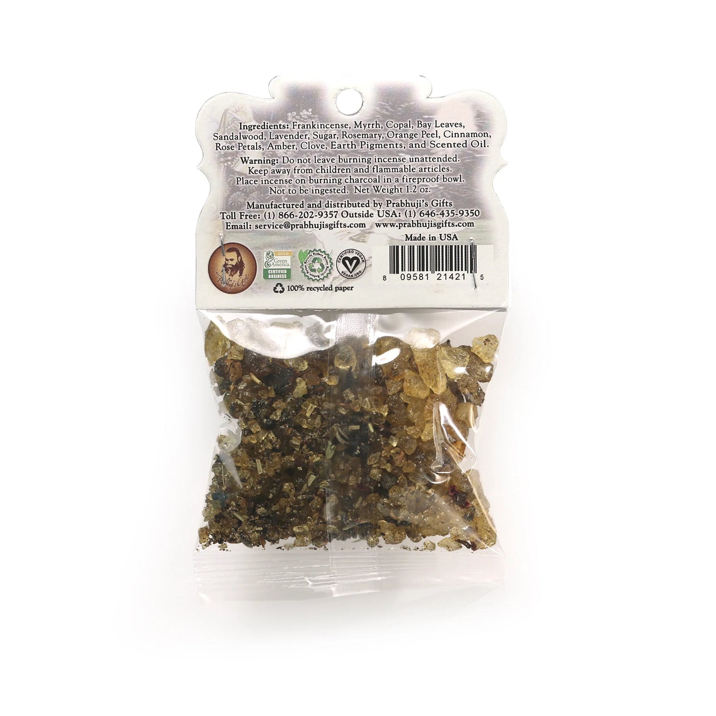 Prabhujis Dhanvantari Health and Healing Resin Incense