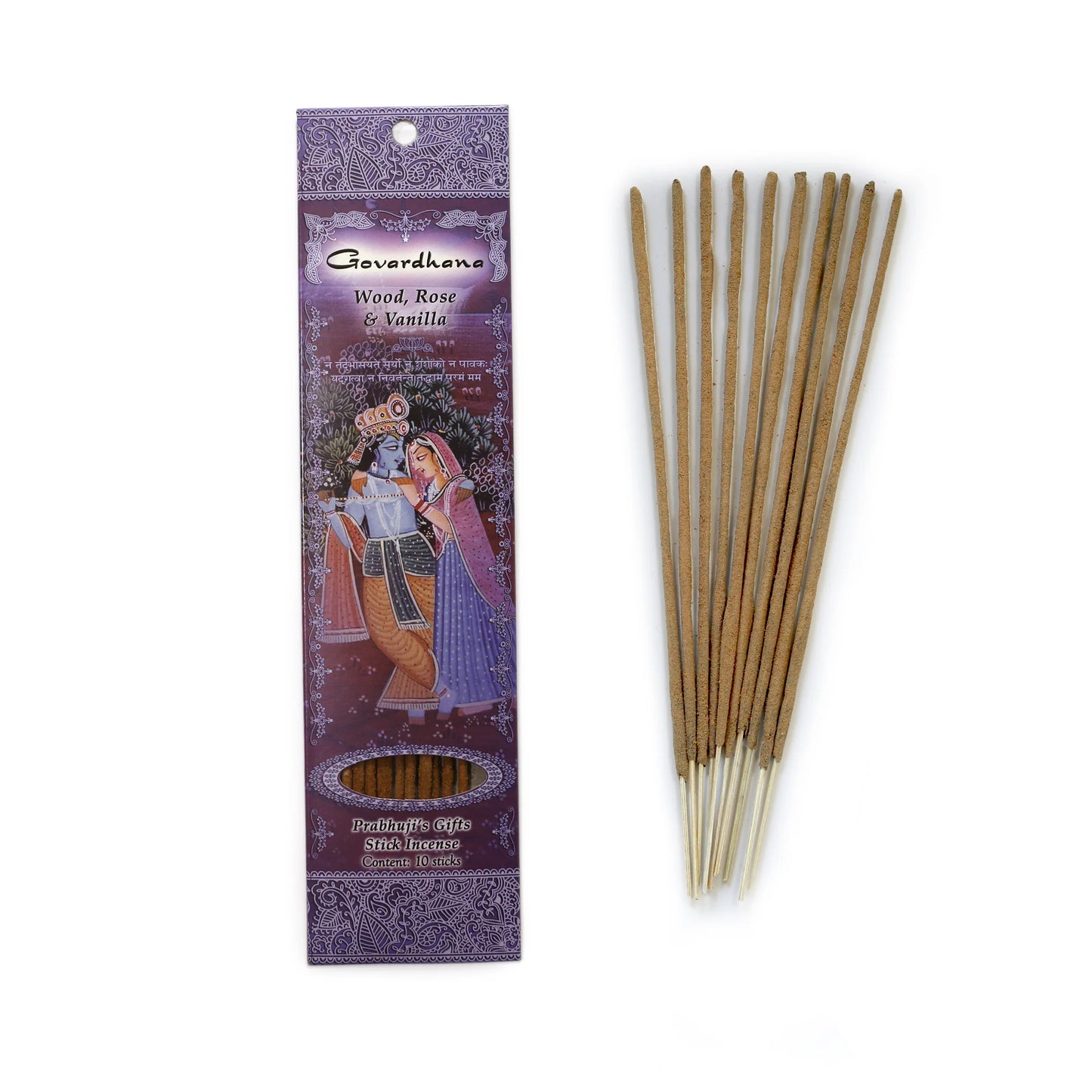 Govardhana - Wood, Rose & Vanilla Incense sticks