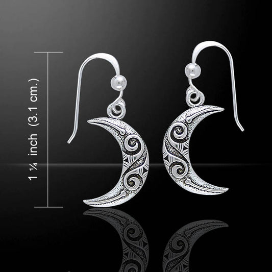 Spiral Crescent Moon Earrings