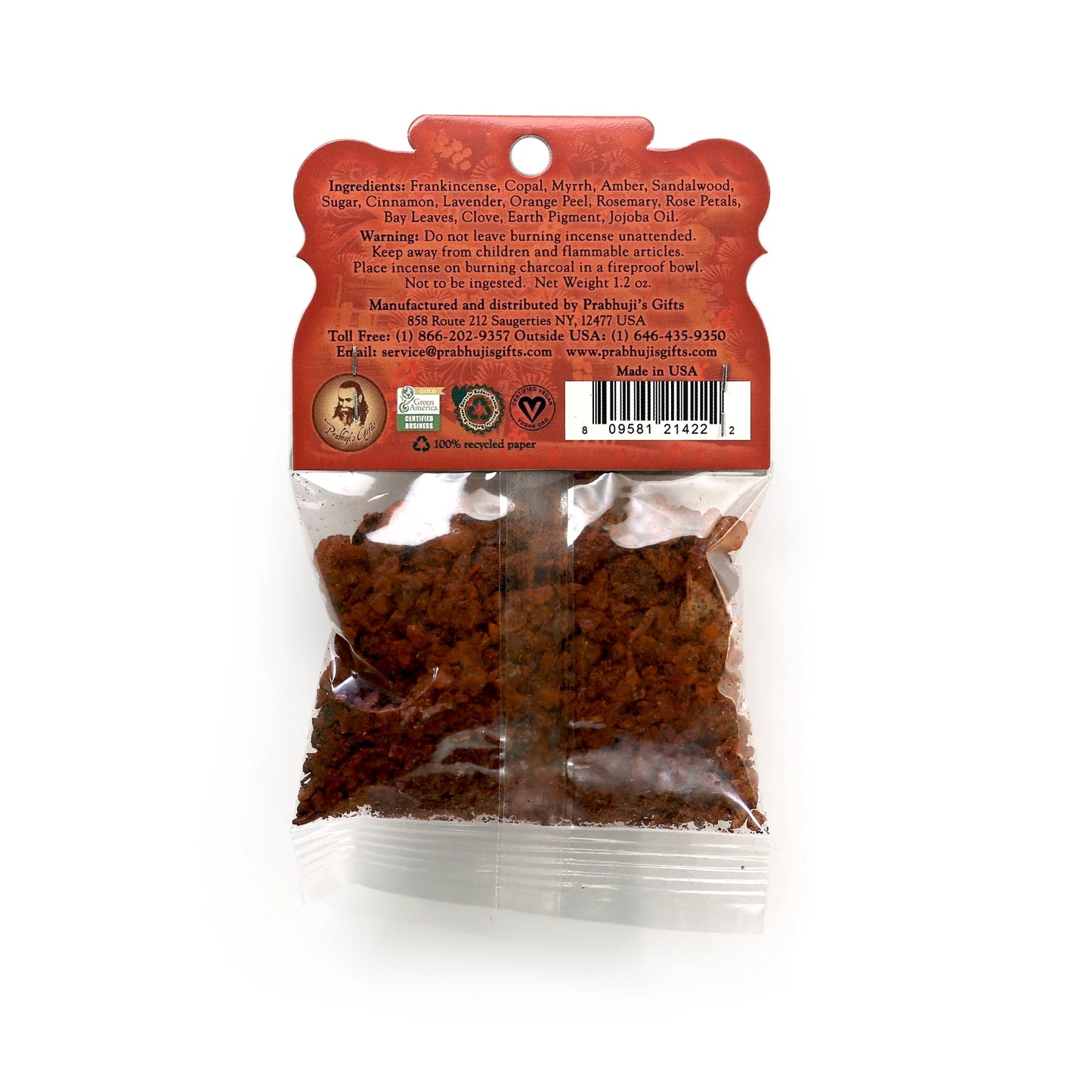 Prabhujis Root Chakra Resin Incense