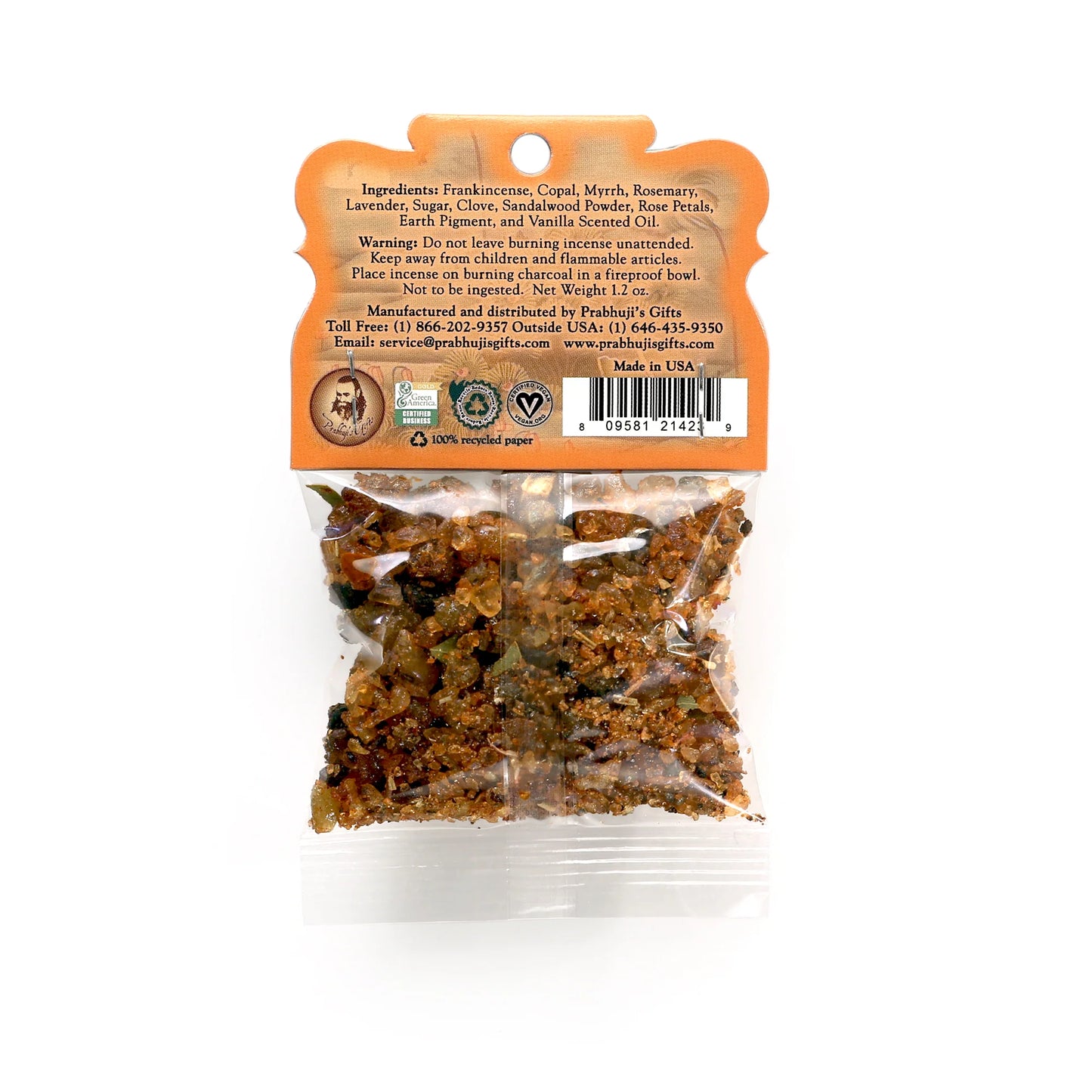 Prabhujis Sacral Chakra Resin Incense