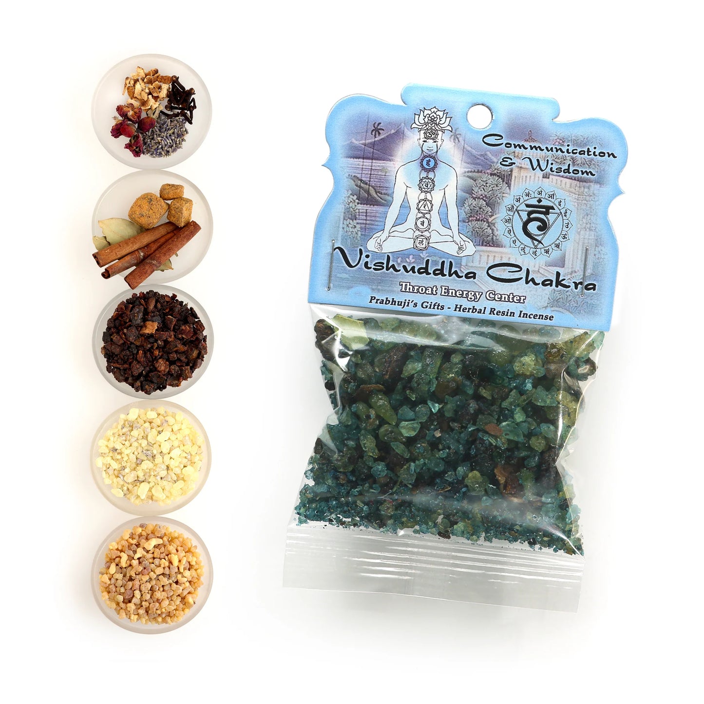 Prabhujis Throat Chakra Resin Incense