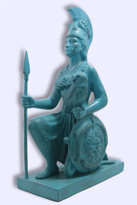 Greek Goddess Athena Owl Spear statue
