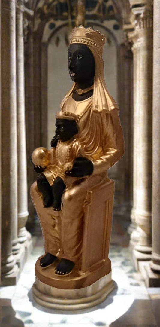 Black Madonna child Montserrat icon statue