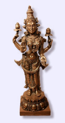 Laxshmi Hindu Goddess statue cold cast bronze