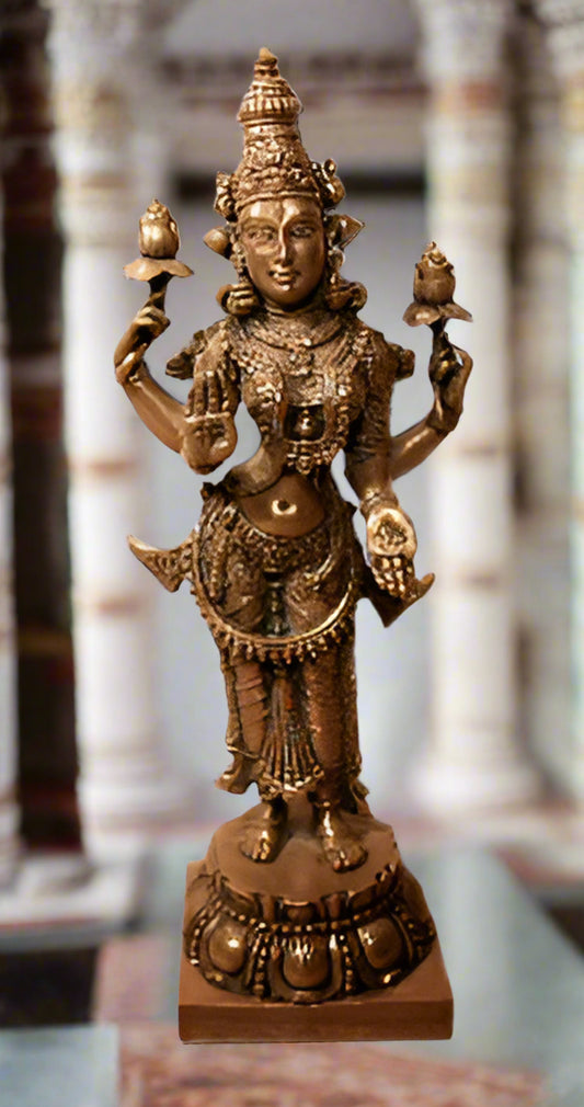 Laxshmi Hindu Goddess statue cold cast bronze
