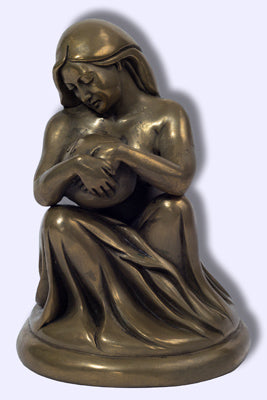 Modern Madonna Mother Goddess statue cold cast bronze