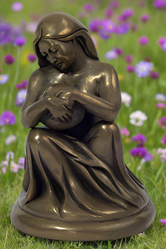 Modern Madonna Mother Goddess statue cold cast bronze