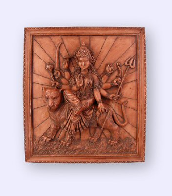 Hindu Durga Devi Tiger Goddess plaque