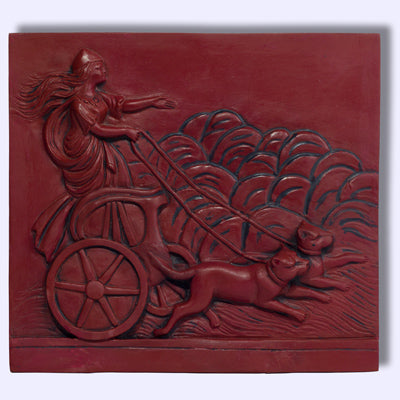 Freya Norse Goddess Chariot Cats plaque