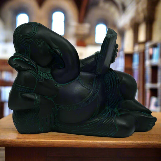 Ganesh Hindu God Reading Book statue