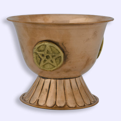 Tall Copper Pentacle Incense Bowl 4 inch