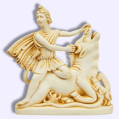 Mithras Greek Roman Rebirth God Taurus bull statue