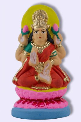 Laxshmi Hindu Good Luck Goddess mini statue Ganges clay