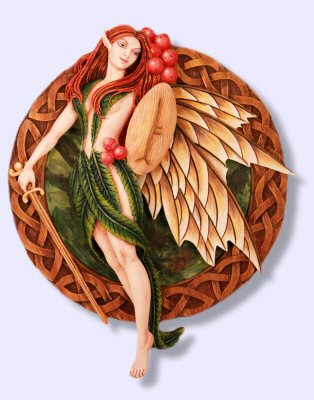 Rowan Tree Fairy Celtic plaque Mickie Mueller